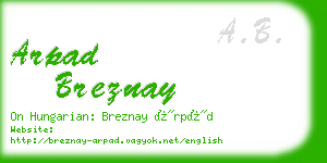 arpad breznay business card